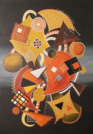 Hommage an den Herbst | 70cmx100cm, Acryl-Mischt. auf 3D-Leinwand (verkauft)
