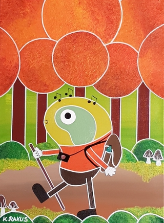 Böhnchens Waldspaziergang
Acryl/ Leinwand, 30x40cm 120 €
