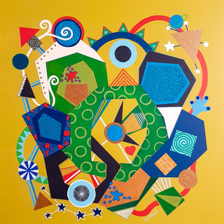 Tempus Fugit (Acrylmischtechnik auf 3D-Leinwand, 80x80x5 cm)