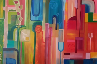 Alle Farben (Acryl auf Leinwand, 80x120x5cm)