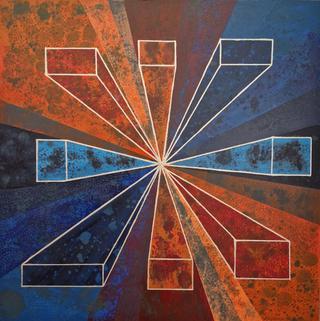 Hommage an die Geometrie (Acrylfarbe auf MDF-Platte 30x30x3cm)